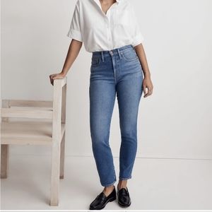 Madewell curvy stovepipe jeans leaside wash